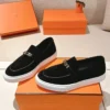 Hermes Suede Platform Loafers