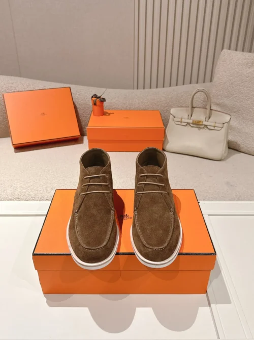 Hermes Suede Derby Shoes