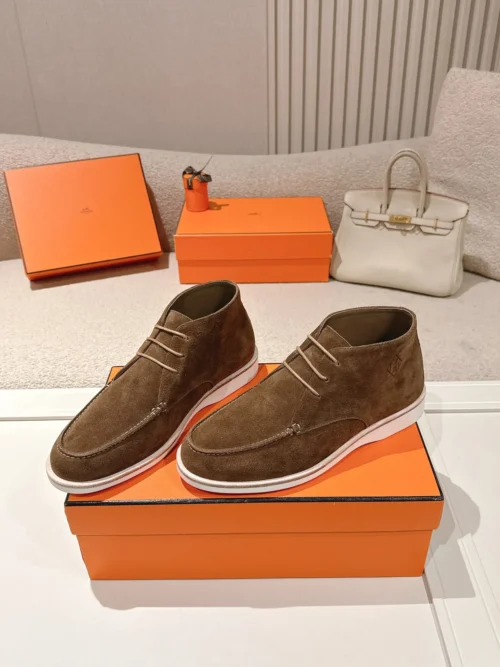 Hermes Suede Derby Shoes