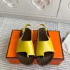 Hermes Leather Platform Sandals