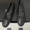 Hermes Leather Chain-Detail Mary Jane Shoes