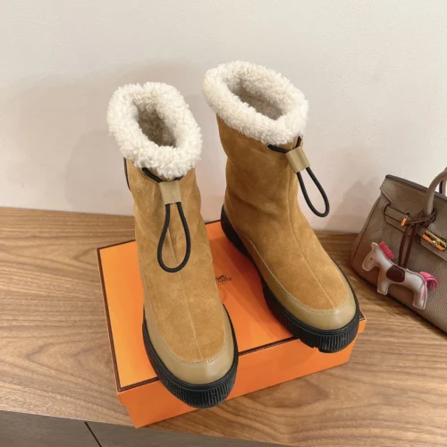 Hermes Shearling Boots