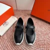 Hermes Lambskin Chain-Detail Mary Jane Shoes