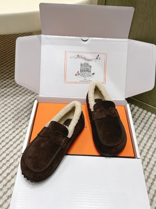 Hermes Suede Loafers