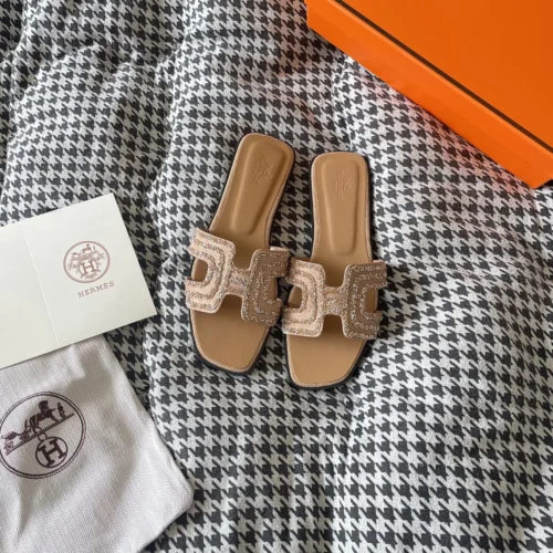 Hermes Crystal-Embellished Shoes
