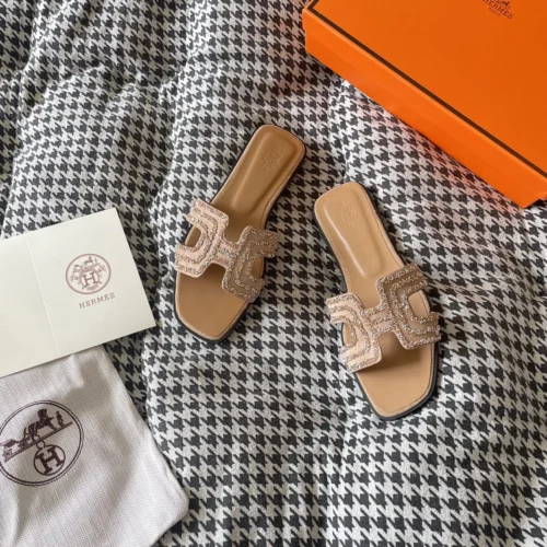 Hermes Crystal-Embellished Shoes