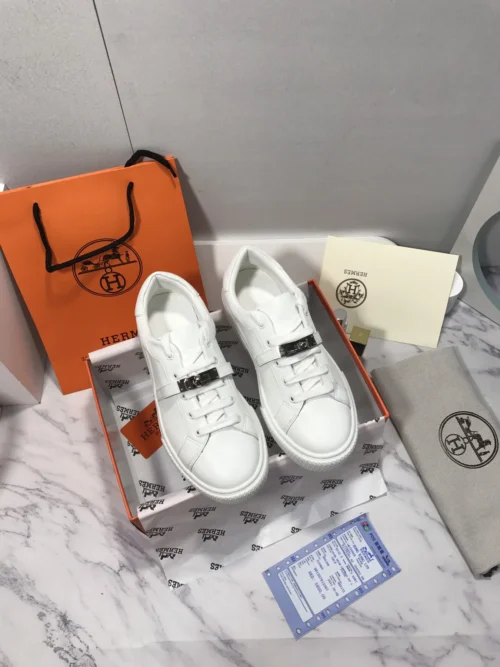 Hermes Lambskin Low-Top Sneakers