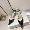 Jimmy Choo Patent Leather Crystal-Embellished Heeled Sandals