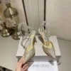 Jimmy Choo Patent Leather Crystal-Embellished Heeled Sandals