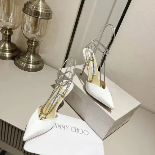 Jimmy Choo Patent Leather Crystal-Embellished Heeled Sandals
