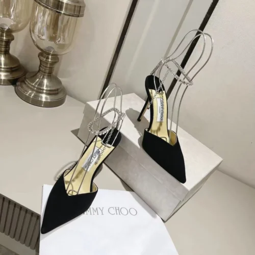 Jimmy Choo Patent Leather Crystal-Embellished Heeled Sandals