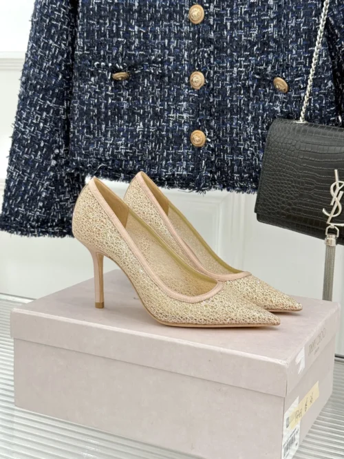 Jimmy Choo Lambskin Pointed-Toe Pumps