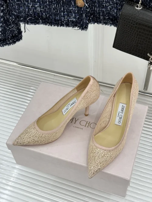 Jimmy Choo Lambskin Pointed-Toe Pumps