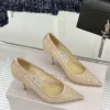 Jimmy Choo Lambskin Pointed-Toe Pumps