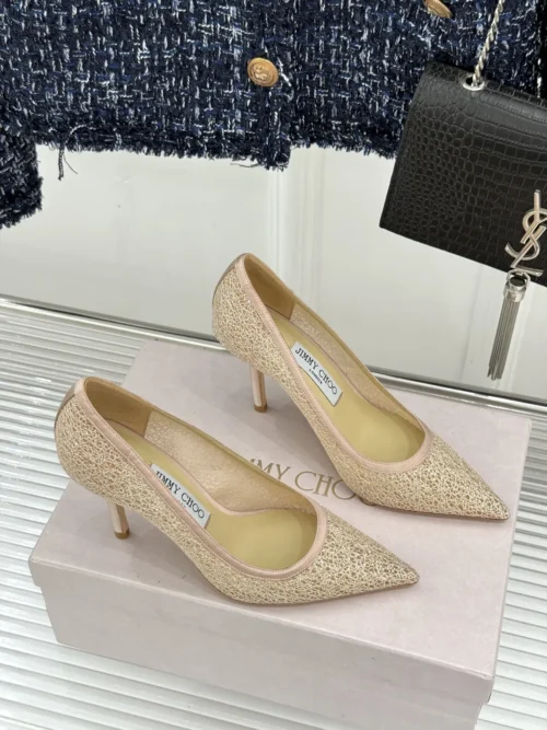Jimmy Choo Lambskin Pointed-Toe Pumps