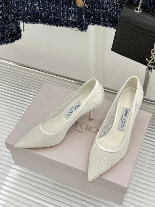 Jimmy Choo Lambskin Pointed-Toe Pumps