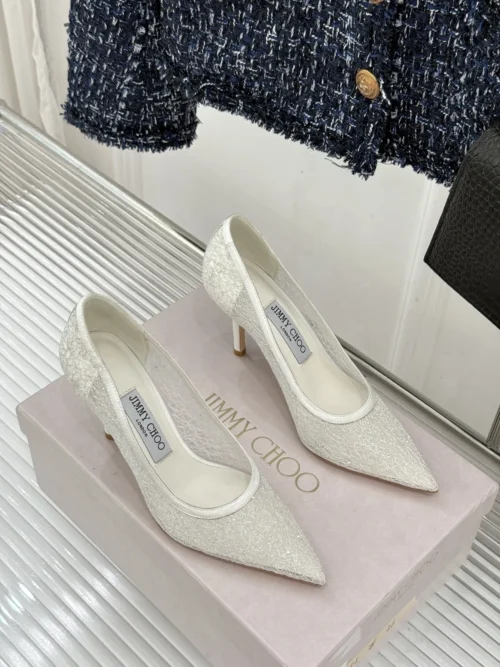 Jimmy Choo Lambskin Pointed-Toe Pumps