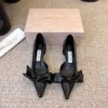Jimmy Choo Satin Pointed-Toe Bow-Detail Shoes
