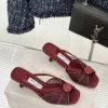 Jimmy Choo Lambskin Pointed-Toe Crystal-Embellished Heeled Sandals
