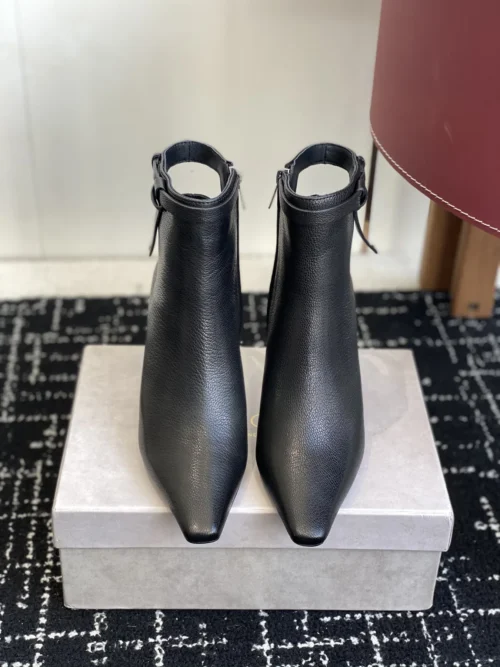 Jimmy Choo Leather Square-Toe Ankle Boots