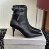 Jimmy Choo Leather Square-Toe Ankle Boots