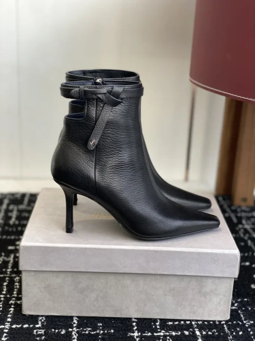 Jimmy Choo Leather Square-Toe Ankle Boots