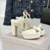 Jimmy Choo Lambskin Peep-Toe Heeled Sandals