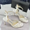 Jimmy Choo Lambskin Peep-Toe Heeled Sandals