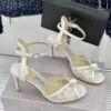 Jimmy Choo Lambskin Peep-Toe Heeled Sandals