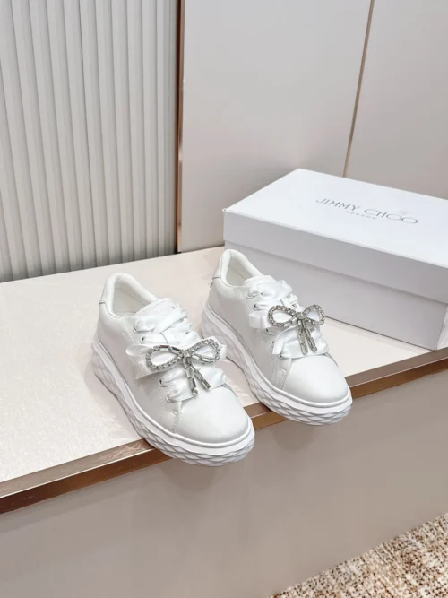 Jimmy Choo Diamond Lace-Up Crystal-Embellished Sneakers