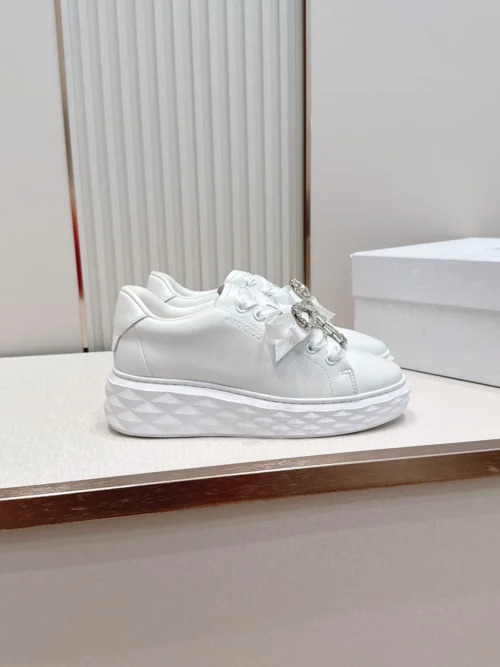 Jimmy Choo Diamond Lace-Up Crystal-Embellished Sneakers