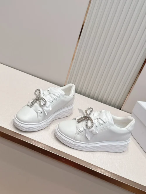 Jimmy Choo Diamond Lace-Up Crystal-Embellished Sneakers