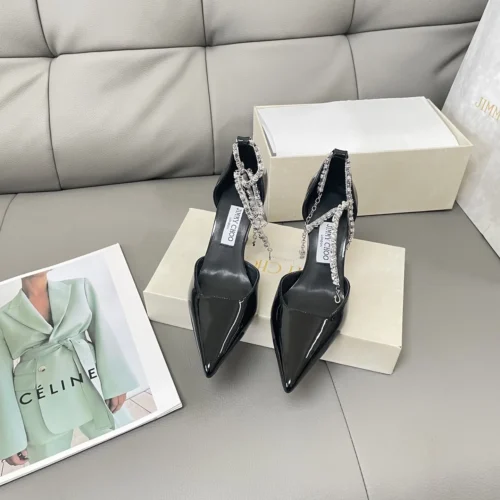 Jimmy Choo Pointed-Toe Crystal-Embellished Heeled Sandals