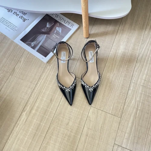 Jimmy Choo Pointed-Toe Crystal-Embellished Shoes