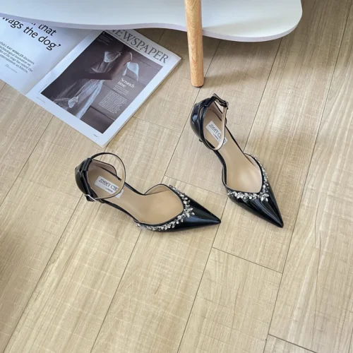 Jimmy Choo Pointed-Toe Crystal-Embellished Shoes
