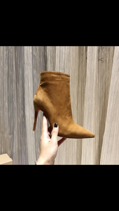 Christian Louboutin Suede Pointed-Toe Studded Boots