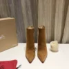 Christian Louboutin Suede Pointed-Toe Studded Boots