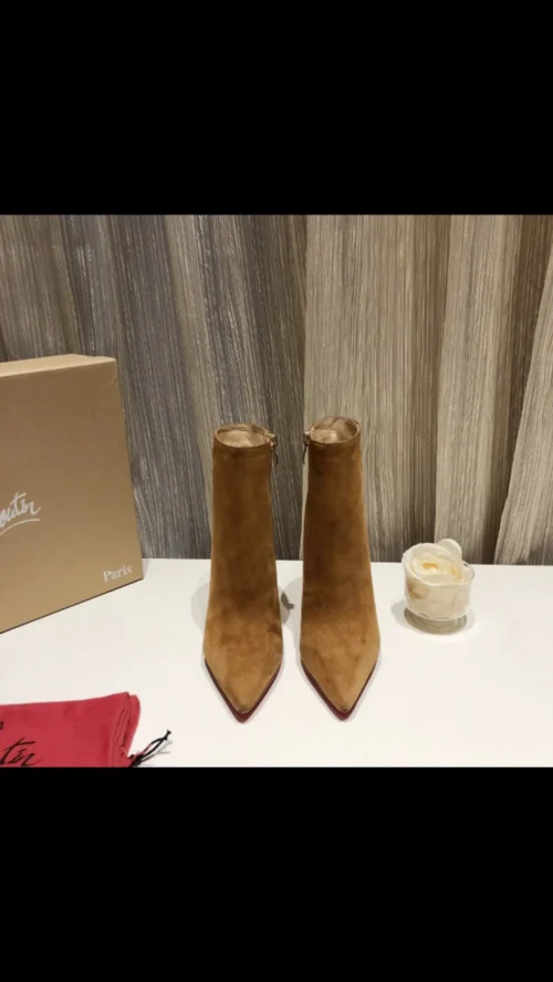 Christian Louboutin Suede Pointed-Toe Studded Boots