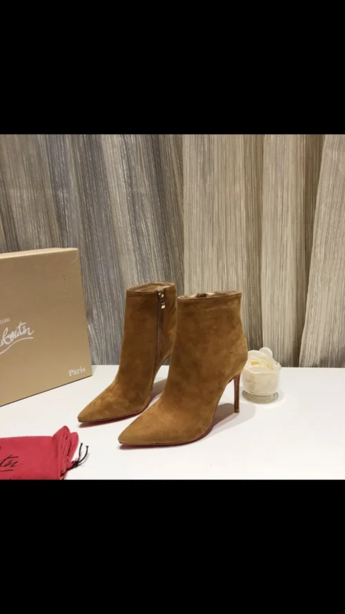 Christian Louboutin Suede Pointed-Toe Studded Boots