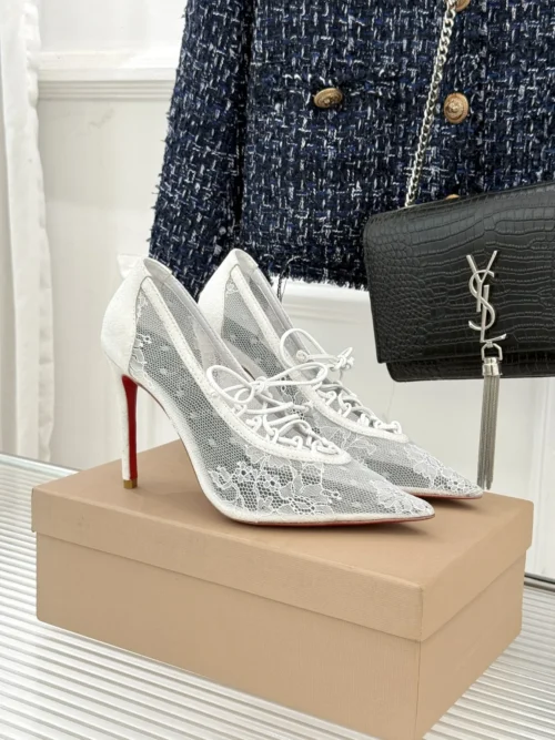 Christian Louboutin Lambskin Pointed-Toe Heeled Sandals