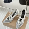 Christian Louboutin Lambskin Pointed-Toe Heeled Sandals