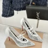 Christian Louboutin Lambskin Pointed-Toe Heeled Sandals