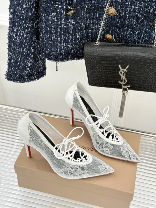 Christian Louboutin Lambskin Pointed-Toe Heeled Sandals