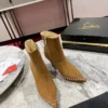 Christian Louboutin Leather Pointed-Toe Ankle Boots