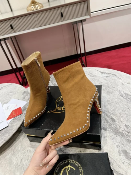 Christian Louboutin Leather Pointed-Toe Ankle Boots