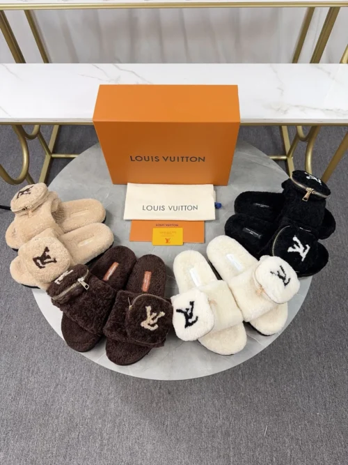Louis Vuitton Shearling Slides