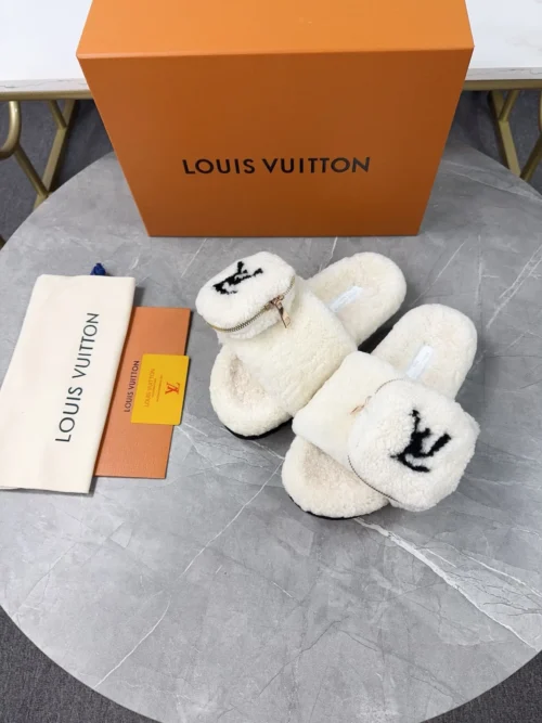 Louis Vuitton Shearling Slides