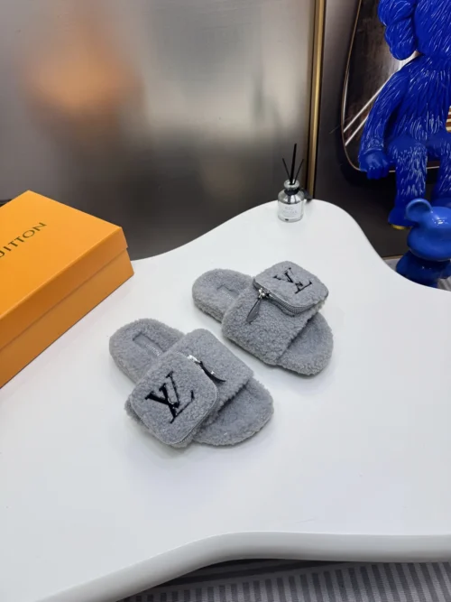 Louis Vuitton Shearling Slides