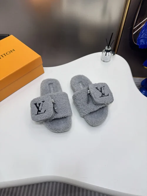 Louis Vuitton Shearling Slides