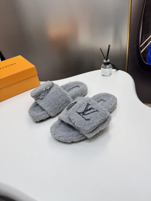 Louis Vuitton Shearling Slides